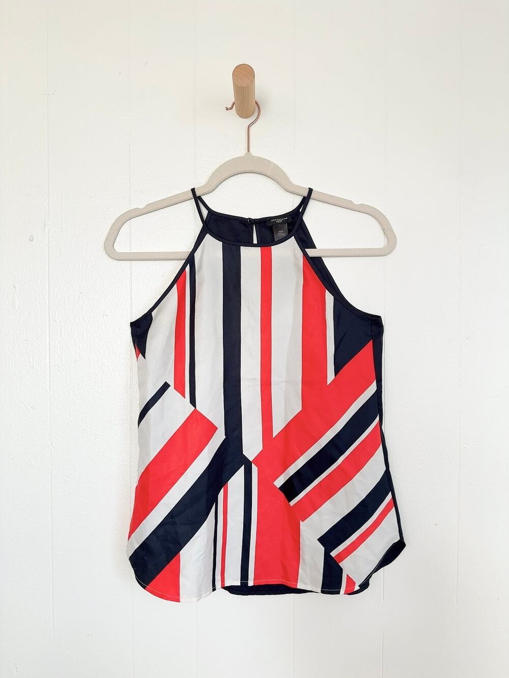 Ann Taylor Petite Abstract Union Jack Print Sleeveless Top Office Siren XXSP